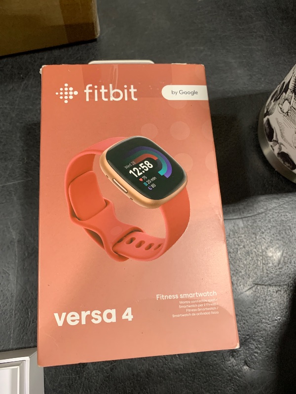 Photo 1 of Google Fitbit Versa 4 Fitness Smartwatch - Pink Sand/Copper Rose