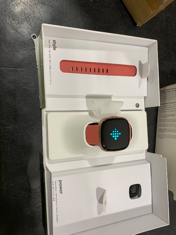 Photo 1 of Google Fitbit Versa 4 Fitness Smartwatch - Pink Sand/Copper Rose