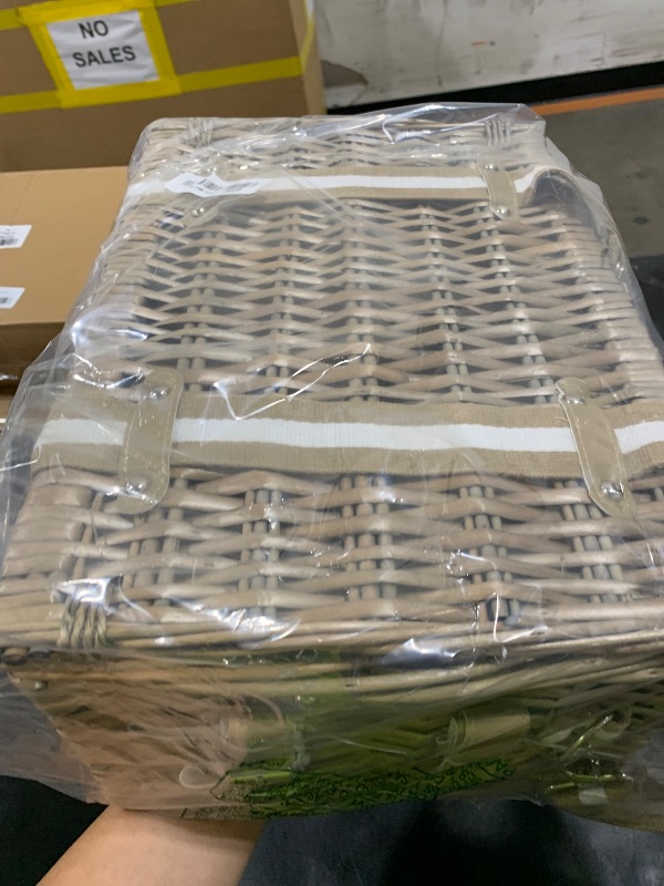 View 2 of G GOOD GAIN Picnic Basket - 19 Pcs Wicker Set, Blanket, Wine Bag