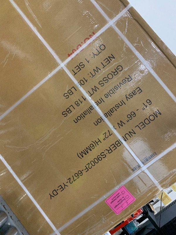 View 3 of Double Sliding Shower Door,61-66" Wx72 H,1/4" Brushed Gold
