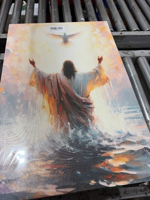 View 2 of HHB Jesus Baptism Canvas Wall Art 16x24in