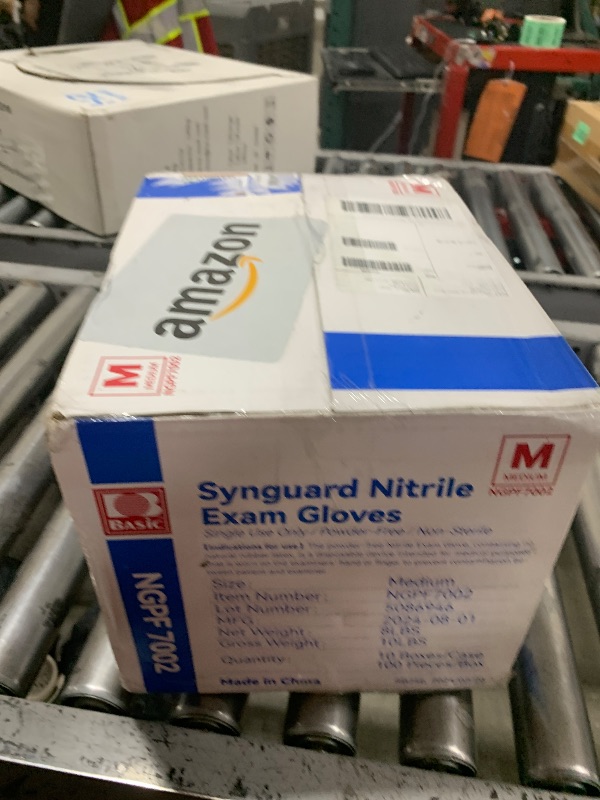Photo 1 of Basic Medical Blue Nitrile Exam Gloves - Latex-Free & Powder-Free - NGPF 7002 (Case of 1,000), Medium