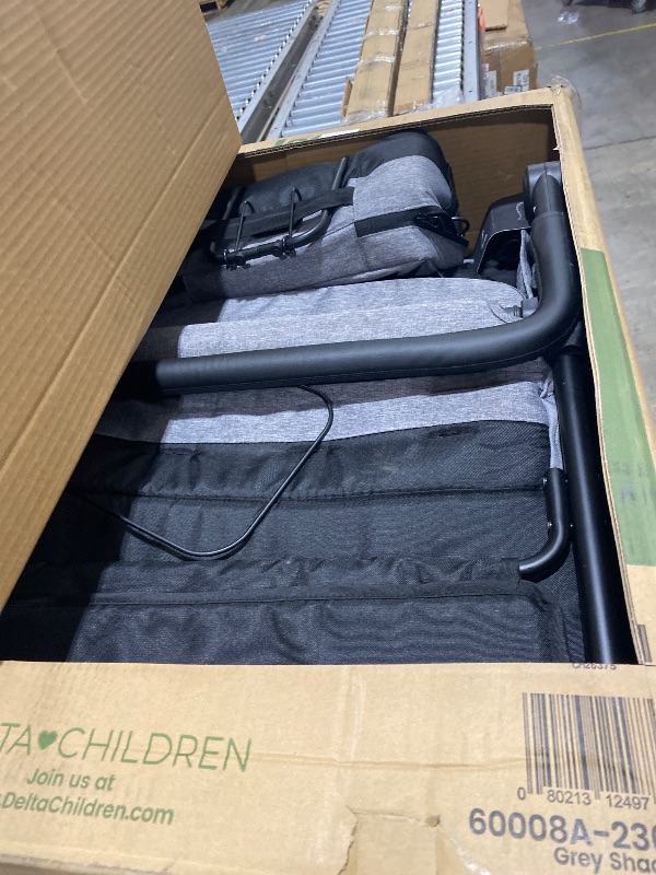 Photo 1 of Jeep Wrangler Deluxe 4 Seater Stroller Wagon by Delta Children - Premium Quad Stroller Wagon for 4 Kids with Convertible Seats, Adjustable Push/Pull Handles, Removable Canopy & Flat Fold, Grey