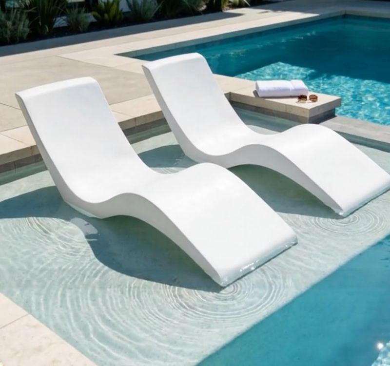 Photo 1 of Aqua Outdoors Pool Lounge Chairs, Pool Chairs for in Pool, 9-in Water Depth