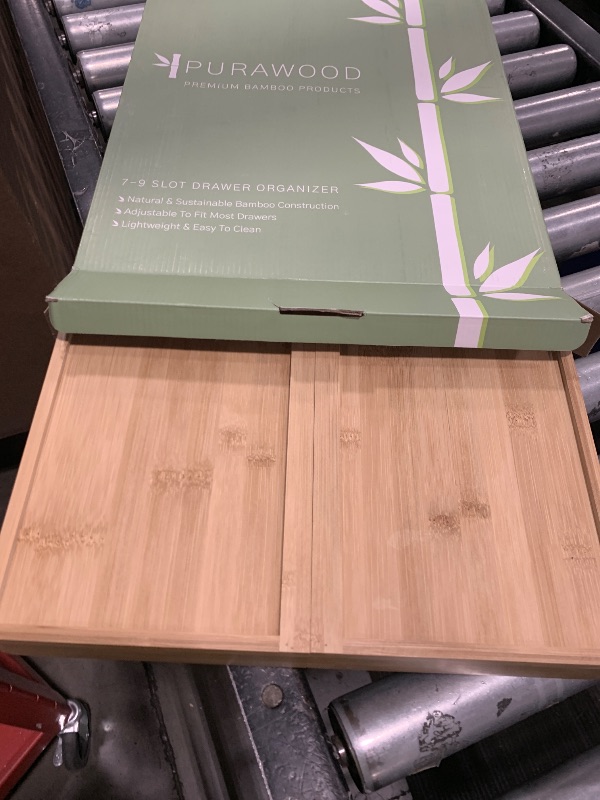 Photo 1 of Purawood Bamboo Drawer Organizer - Expandable, 7-9 Slots