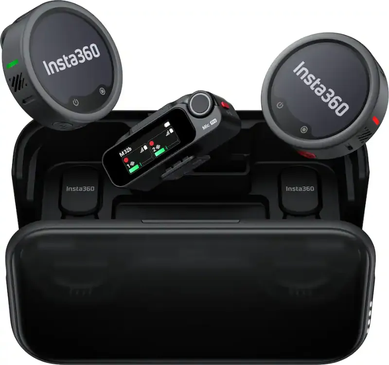 Photo 1 of Insta360 MIC PRO02-MCB10 2.4 GHz 1 TX Plus 1 RX Pro 2-Person Wireless Microphone System