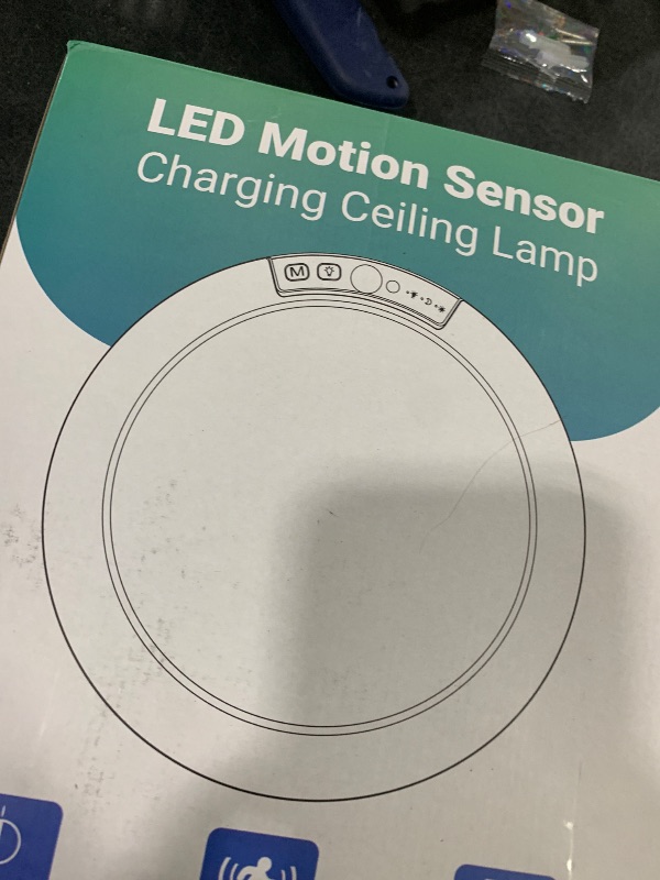 Photo 1 of Bojim Rechargeable Motion Sensor Ceiling Light with Remote Battery Operated