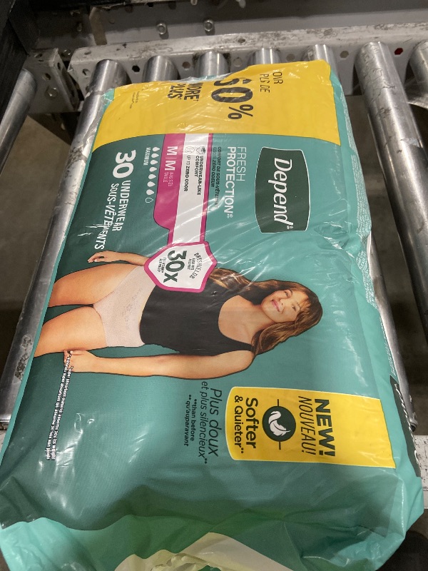 Photo 1 of Depend Fresh Protection Women's Incontinence Underwear, Medium, 30 Count