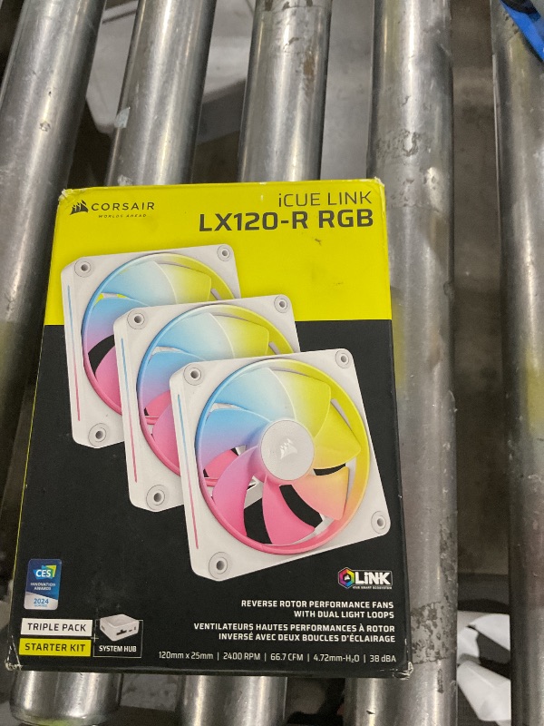 Photo 1 of CORSAIR iCUE LINK LX120-R RGB 120mm PWM Reverse Fans - Triple Kit