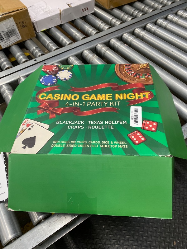 View 2 of
5 in 1 Casino Game Complete Set: 250 Pro Poker Chips+Silent Card Shuffler, Blackjack+Roulette Wheel+Craps+Texas Holdem+Poker Kit,Table Game Mat+Playing Card+Dice+Casino Accessory