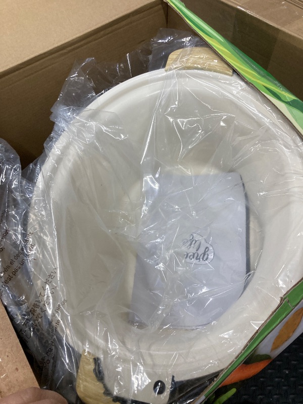 Photo 1 of ** broken **GreenLife 6QT Slow Cooker, Non-Toxic PFAS-Free Ceramic Nonstick Removable Interior Bowl, Programmable, Family Friendly, Keep Warm, Stovetop & Oven Safe, Dishwasher Safe Crock, Timer, Glass Lid, Gray