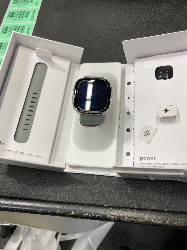 Photo 1 of **THE SCREEN DOES NOT DISPLAY
Fitbit Sense Advanced Smartwatch with Tools for Heart Health, Stress Management & Skin Temperature Trends, Sage Grey/Silver, One Size (S & L Bands Included)