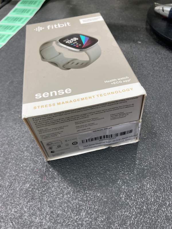 Photo 1 of **THE SCREEN DOES NOT DISPLAY
Fitbit Sense Advanced Smartwatch with Tools for Heart Health, Stress Management & Skin Temperature Trends, Sage Grey/Silver, One Size (S & L Bands Included)