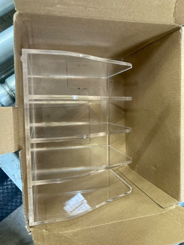 Photo 1 of ***Scratched up really bad***AIDIMOO Clear Acrylic Magazine File Holder, 4 Compartment Desk Organizer***Scratched up really bad***