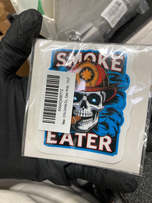 Photo 1 of (3pcs-3in) Smoke Eater Firefighter Sticker Rescue Crew Pride Vinyl Stickers
