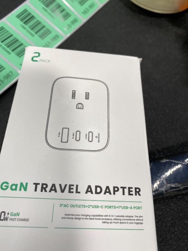 Photo 1 of **MISSING ONE***Type E F Plug Adapter,2Pack Germany France Travel Charger Plug Adapter with 1 USB+2 USB C Ports and 3 AC Outlets,6 in 1 Travel Power Adapter for US to EU Spain Iceland Greece Paris German French Korea