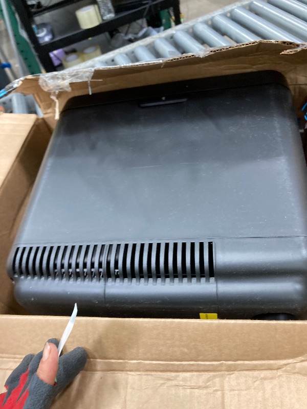 View 2 of ******is used; it is unknown if any parts are missing or if it works 100%.*****Frigidaire Mini Personal Fridge Cooler, Countertop, Holds Up to 10L/15 Cans, Brushed Black Stainless Rugged Design, Portable for Skincare, Makeup, Car, Office, Bedroom, Dorm Ro