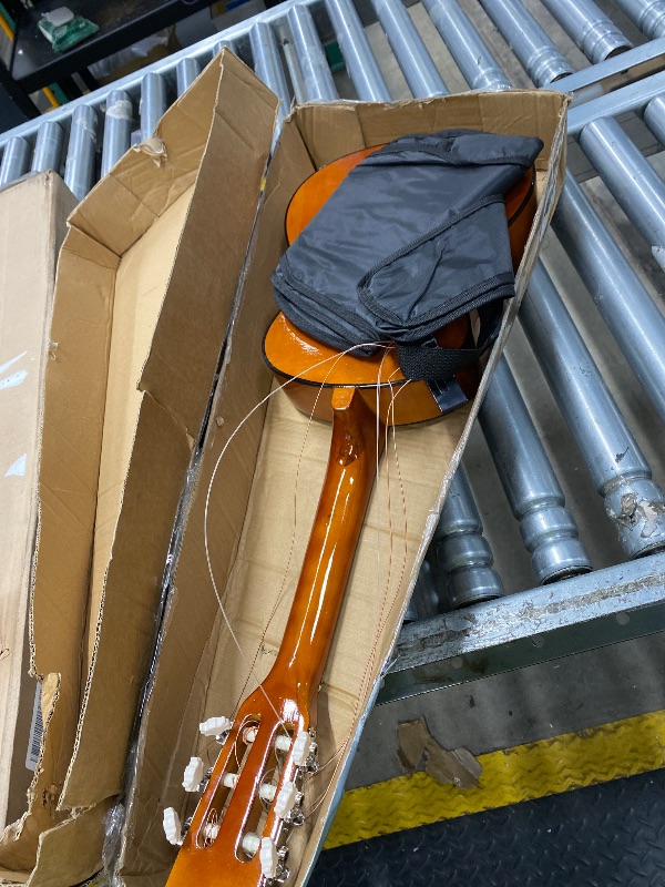 Photo 1 of *****BROKEN HAS TO GET FIXED*******Pyle 30-Inch Beginner Acoustic Guitar Kit, 6-String Classical Style Travel Guitar for Kids & Adults - Includes Shoulder Strap, Strings, Picks, Tuning Pitch Pipe & Storage Gig Bag - Handcrafted Wood