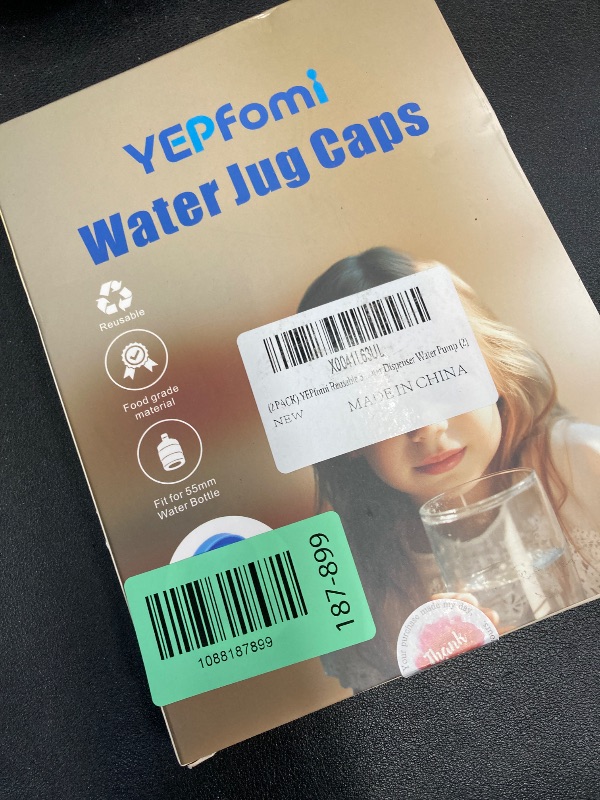 Photo 1 of (2 PACK) YEPfomi Reusable 5 Gallon Water Jug Caps, Food Grade Silicone Material 2/3/5 Gallon Water Bottle Caps Jug Lid for Water Dispenser Water Pump (2)