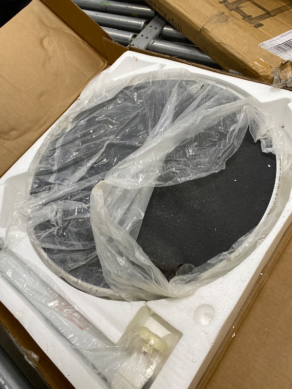 Photo 1 of *Scratches* California Umbrella 50 lbs. Round Concrete Weighted Powdercoated Steel Umbrella Base, White Frame