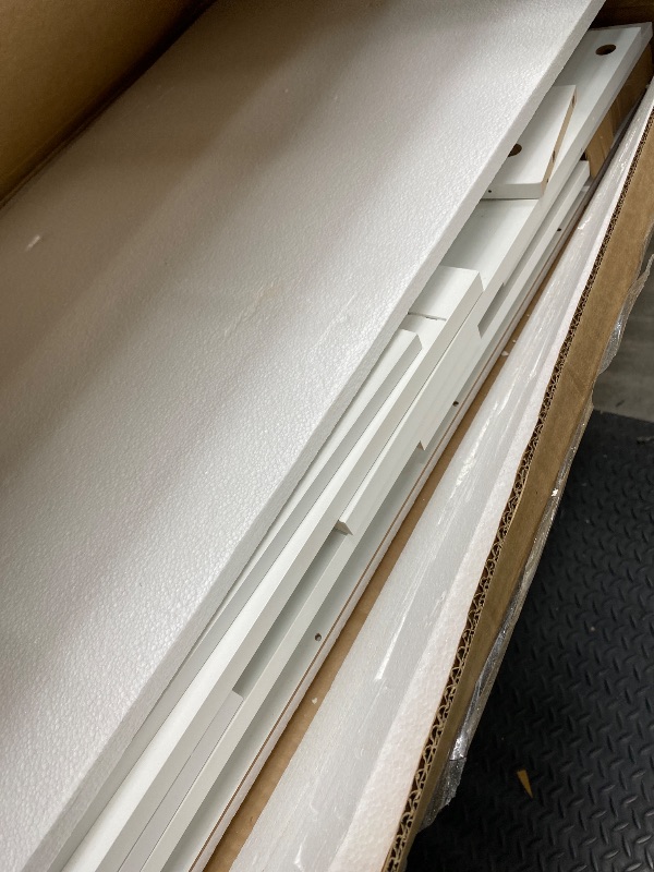 Photo 1 of *Used/chipped pieces *GAZHOME 10 Gallon Tilt Out Trash Cabinet, Upgrade Wooden Free Standing Recycling Trash Cabinet with Hideaway Drawer(White)