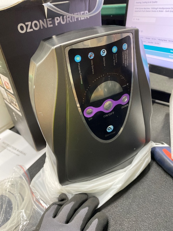 Photo 1 of *Minor damage* VTAR Ozone Machine, 1000mg/h Multipurpose Ozone Machine Purify Air, Water, Fruits, Vegetables, Toothbrushes, Aquarium Fruit Cleaner Device in Water - Dark Gray