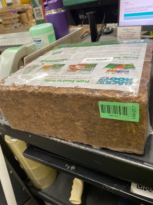 Photo 1 of *Factory Sealed* Back to the Roots 100% Organic Mulch, 58 Quart (2 Cubic ft), Expanding Coconut Husk Block for Gardening