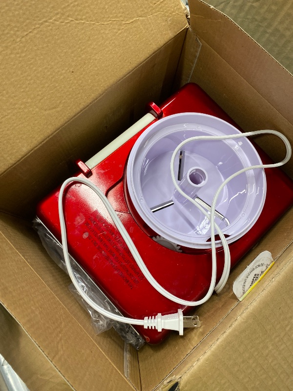 Photo 1 of *Minor damage* Nostalgia Snow Cone Shaved Ice Machine - Retro Table-Top Slushie Machine Makes 20 Icy Treats - Includes 2 Reusable Plastic Cups & Ice Scoop - Retro Red