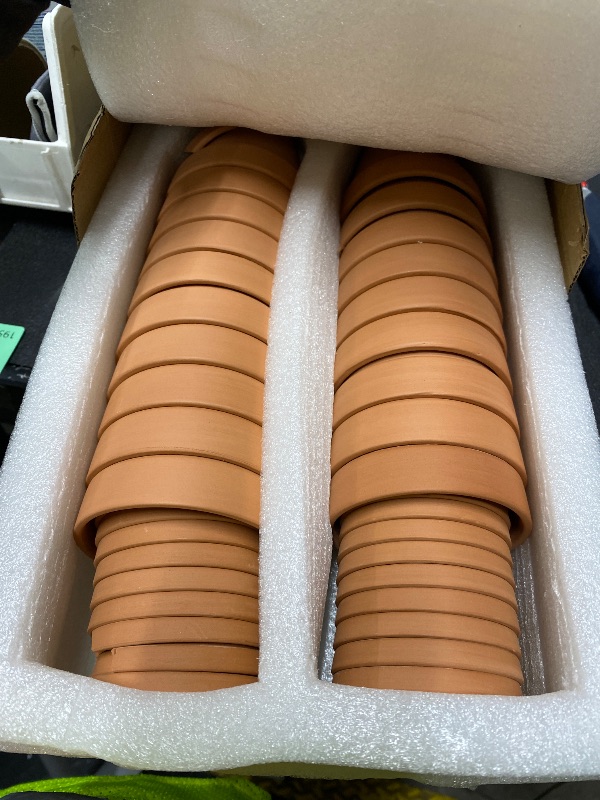 Photo 1 of *Pieces broken* TKSCUSR 3 Inch Terracotta Pots with Saucer-20 Pack?Cactus Terra Cotta Flower Pot with Drainage?Succulent Nursery Clay Pots Great for Plants,DIY Crafts, Wedding Favor