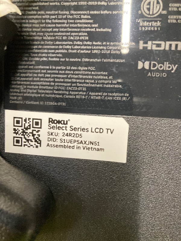 Photo 1 of ** NO REFUNDS, NO RETURNS** Roku Smart TV – 24-Inch Select Series, 720p HD TV – Roku TV with Voice Remote – Flat Screen LED Television with Wi-Fi for Streaming Live Local News, Sports, Family Entertainment