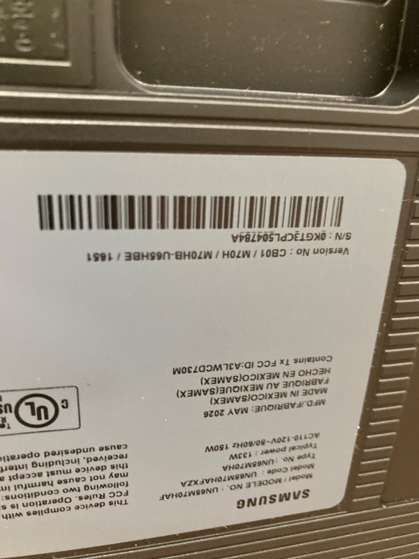 Photo 1 of ** NO REFUNDS - NO RETURNS** Samsung 65-Inch Class Mini LED M70H Series Samsung Vision AI Companion Smart TV (2026 Model, 65M70H) LED Processor 4K, Pure Spectrum Color, Motion Xcelerator + DLG 120Hz