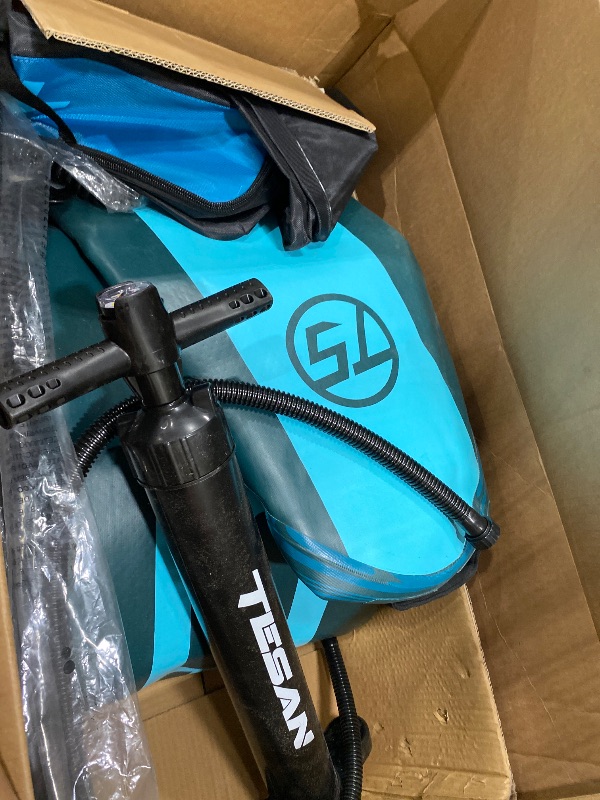 View 2 of ( unknown model ) Inflatable Stand Up Paddle Board with Seat, Extra Wide SUP Board with 5 Fins Stable Design for Youth, All Skill Levels, Lakes, Oceans & Fishing