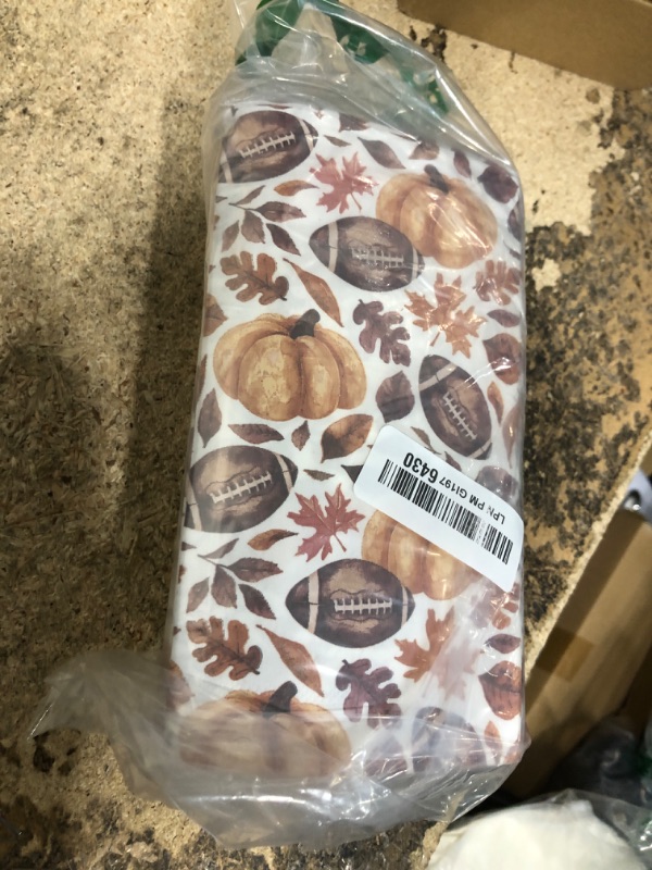 View 2 of 100Pcs Fall Football Pumpkin Disposable Paper Guest Napkins 3ply