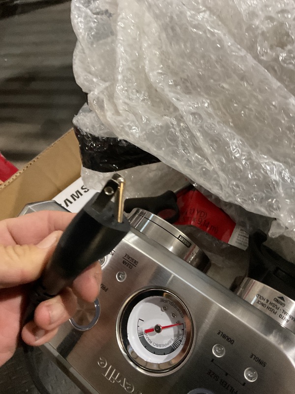 View 7 of ** PARTS ONLY PLUG DAMAGE AS WELL AS OTHER PIECES UNABLE TO TEST REFER TO PHOTOS**
Breville BES870XL Barista Express Espresso Machine, Brushed Stainless Steel