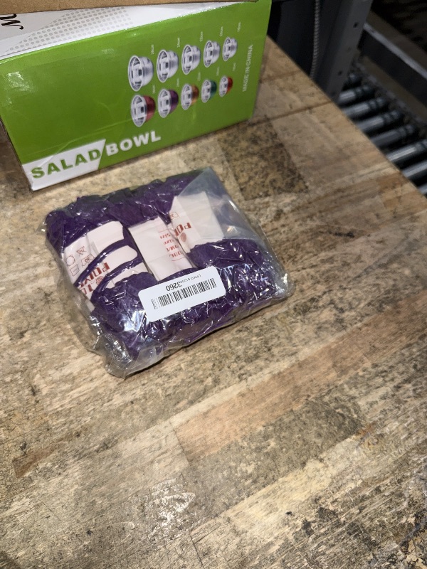 View 2 of **factory sealed**  Sekafris Chenille Blanket Yarn for Crocheting Size 5 Bulky Yarn 3 Violet