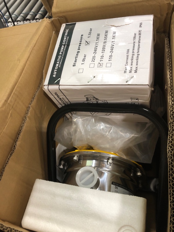 View 3 of 1HP Water Pressure Booster Pump for Home, 1080GPH Smart Control Shallow Well Jet Pump, Stainless Steel Automatic On/Off Sprinkler Pump, 115V Self-Priming Pump for Whole House, Garden, Irrigation