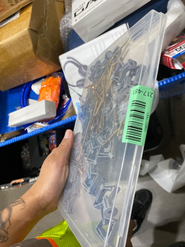 View 2 of 100 pcs Drywall Anchors, Hollow-Wall Anchors with Screws