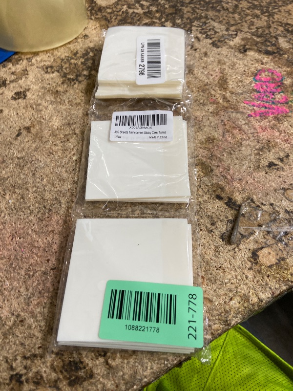 View 2 of ?SYMDROMIA Transparent Sticky Notes, 3"x3" Clear Post Translucent Sticky Notes with See Through Self-Adhesive Sticky Pads for Office School College Supplies, 800 Sheets White