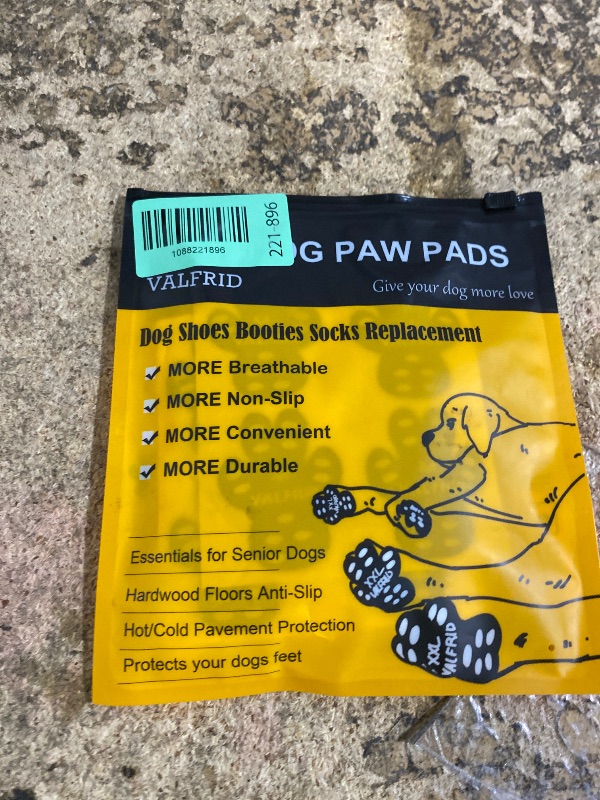 View 2 of ?VALFRID Dog Paw Protector Pads,15 Sets-60 Pads Anti-Slip Grips for Hardwood Floors,Best for Hot Pavement,Strong Self-Adhesive Traction Stickers for Senior Dog Essentials Black M