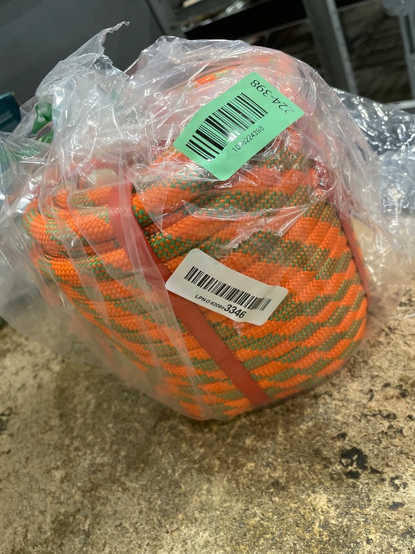 View 2 of 1/2 inch x 100ft Arborist Tree Climbing Rope – 48 Strand Polyester Static Bull Rope, 9000lb Breaking Strength – Heavy Duty Utility Line for Swing Pulling, Outdoor, Marine Use – ASTM F2116 Certified