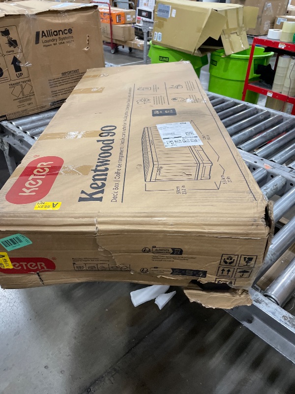 View 2 of **PARTS ONLY** Keter Kentwood 92 Gal Outdoor Storage Box for Patio and Pool Accessories