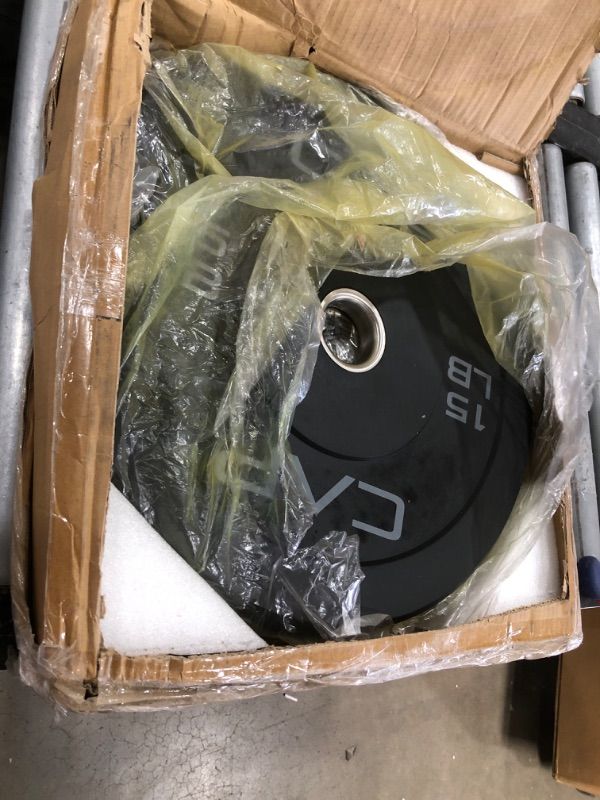 View 2 of 2 pc CAP 15lb Economy Olympic Bumper Plate, Single