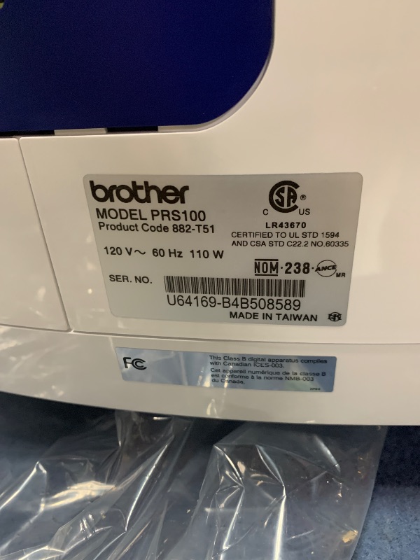 Photo 1 of Brother PRS100 Single Needle Embroidery Machine