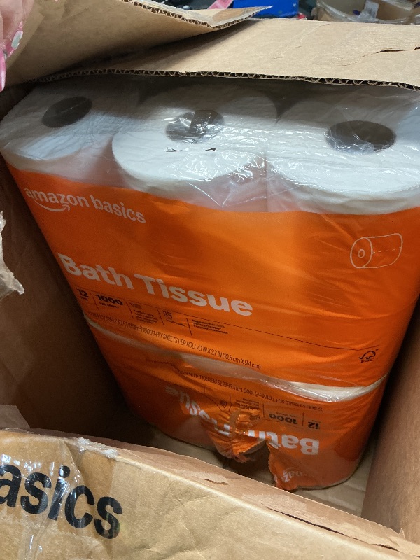 View 3 of ***24 rolls**Amazon Basics 1000 Sheet 1-Ply Bath Tissue, 48 Rolls (4 Packs of 12), Septic Safe