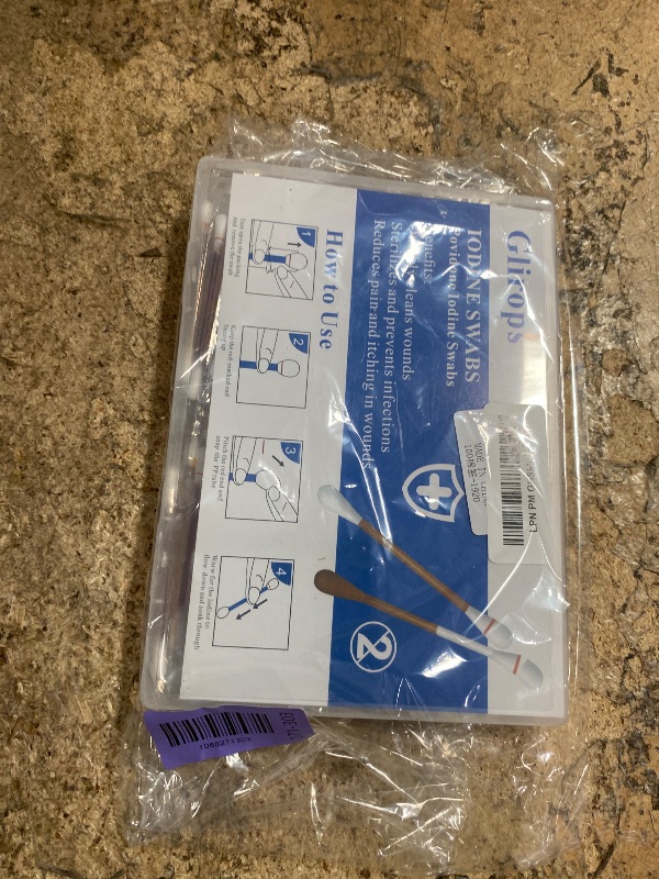 View 2 of 100 Sticks Povidone Iodine Swabsticks - FSA/HSA Snap-to-Activate Iodine Swabs for First Aid & Nasal Care, 10% Solution Wound Care Supplies, Individually Wrapped in Reusable Case