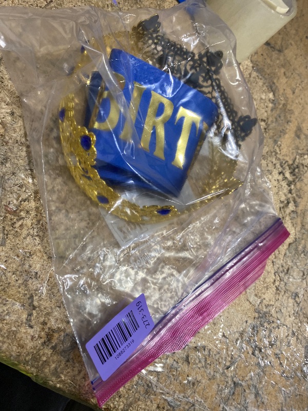 View 2 of ????????? Birthday King Sash Crown & Tiara for Men Birthday Party Decorations Accessories Set for Boy Prince Gold Blue, 2 Pack