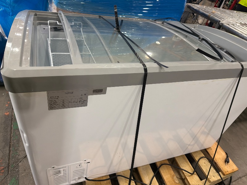 View 3 of 13.5 Cu.Ft Commercial Ice Cream Display Freezer, 51" Gelato Dipping Cabinet with 8 Large 3 Gallon Tubs, Top Open Chest Freezer for Restaurant, Ice Cream Shop, White