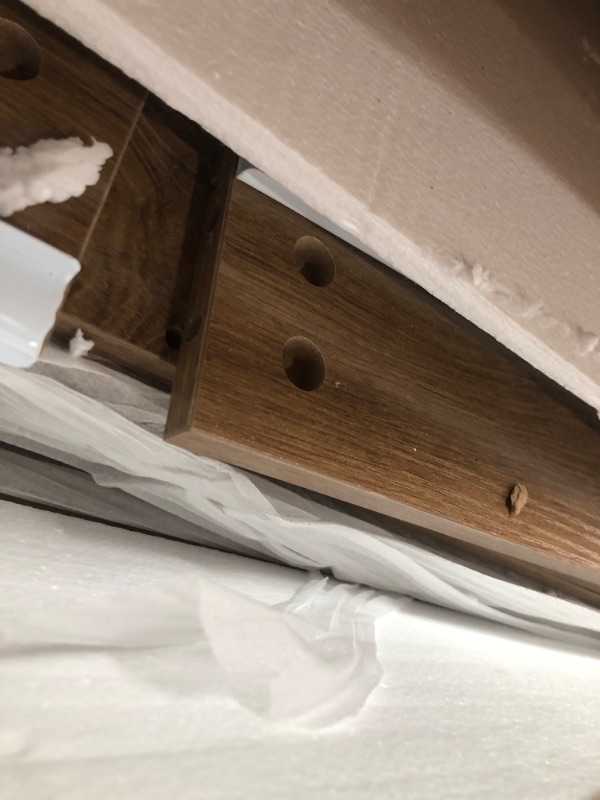 View 4 of **PARTS ONLY** TIQLAB 63" Console Table with 3 Drawers - Oak