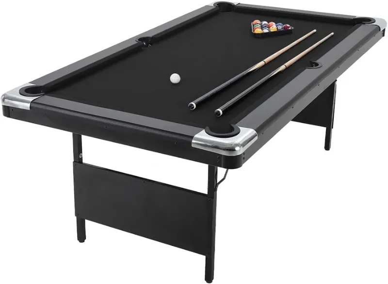View 1 of **Truck pickup pnly** GarveeLife 7-Foot Red Folding Pool Table with Accessories