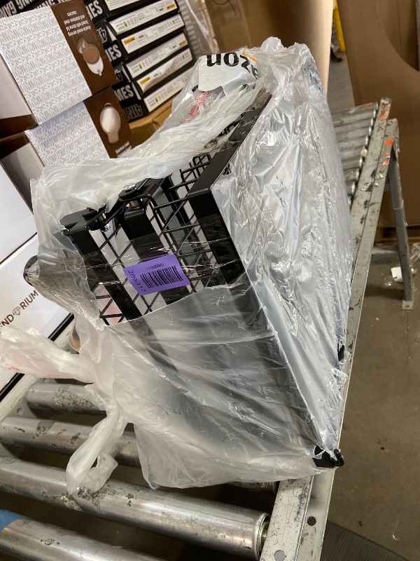 View 3 of 2-Tier Folding Metal Shopping Cart On Wheels,Collapsible Utility Cart
